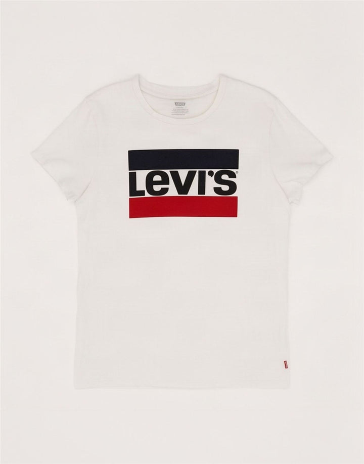 Levi's Womens Graphic T-Shirt Top UK 16 Large White Cotton