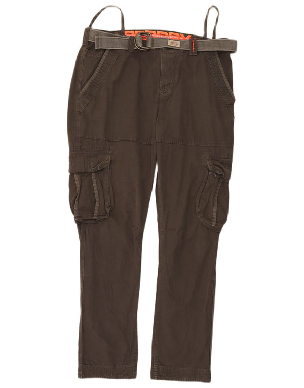 Superdry Mens Core Slim Cargo Trousers 2XL W40 L34 Grey Cotton