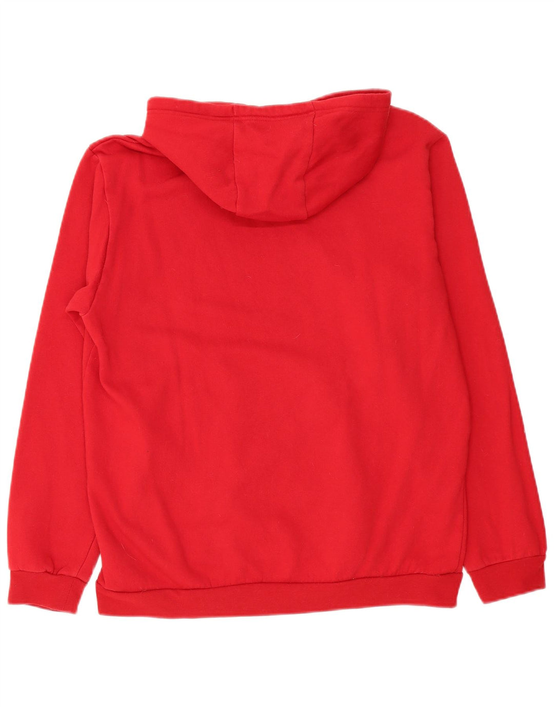 Adidas Mens Hoodie Jumper Large Red Cotton