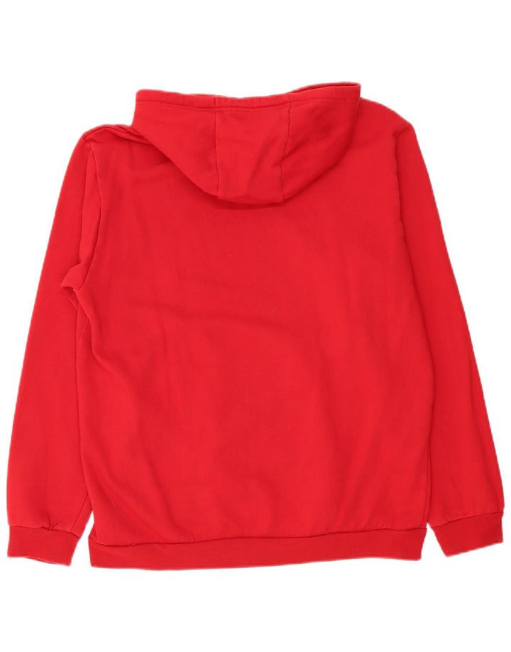 Adidas Mens Hoodie Jumper Large Red Cotton