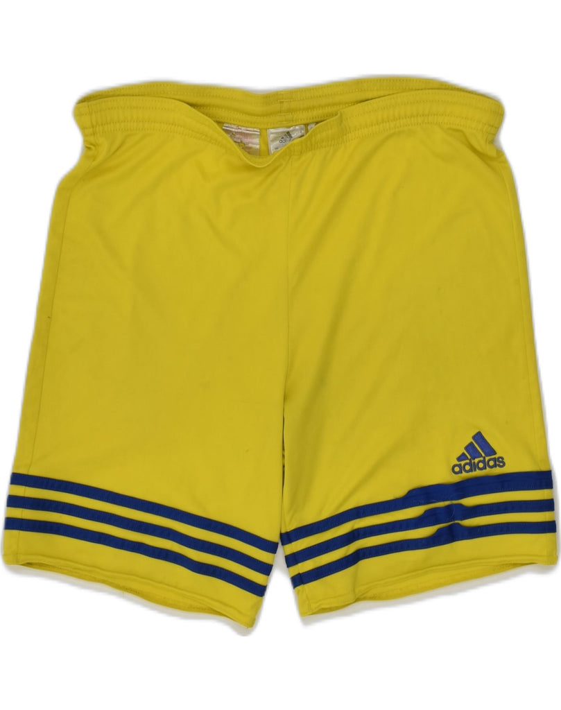 ADIDAS Boys Climalite Sport Shorts 14-15 Years Yellow Polyester | Vintage Adidas | Thrift | Second-Hand Adidas | Used Clothing | Messina Hembry 