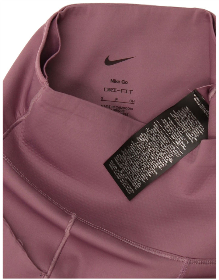 Nike Womens Dri Fit Leggings UK 8 Small Pink Nylon