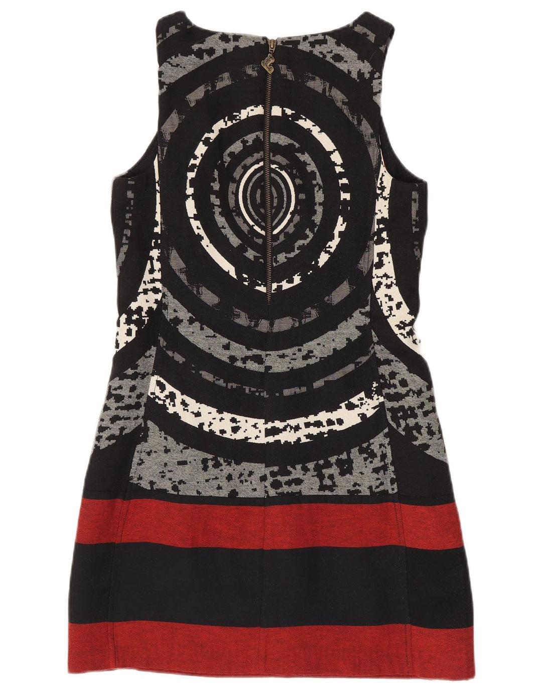 DESIGUAL Womens Sleeveless Sheath Dress EU 38 Medium Black Geometric