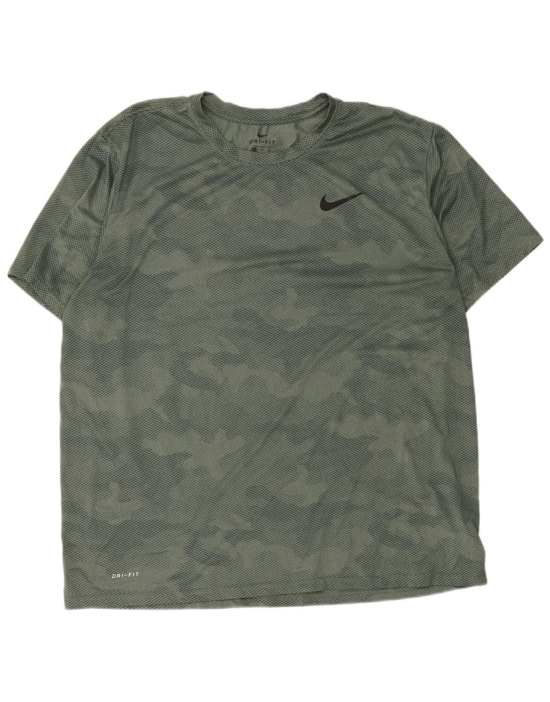 Nike Mens Dri Fit T-Shirt Top 2XL Green Camouflage Polyester
