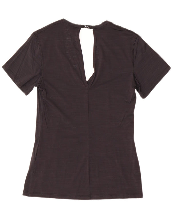 Reebok Womens T-Shirt Top UK 8/10 Small Black Flecked Nylon