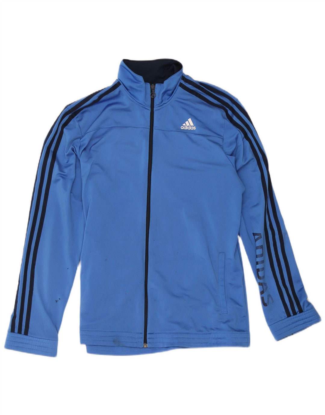Adidas Mens Graphic Tracksuit Top Jacket UK 44/46 Large Blue Polyester