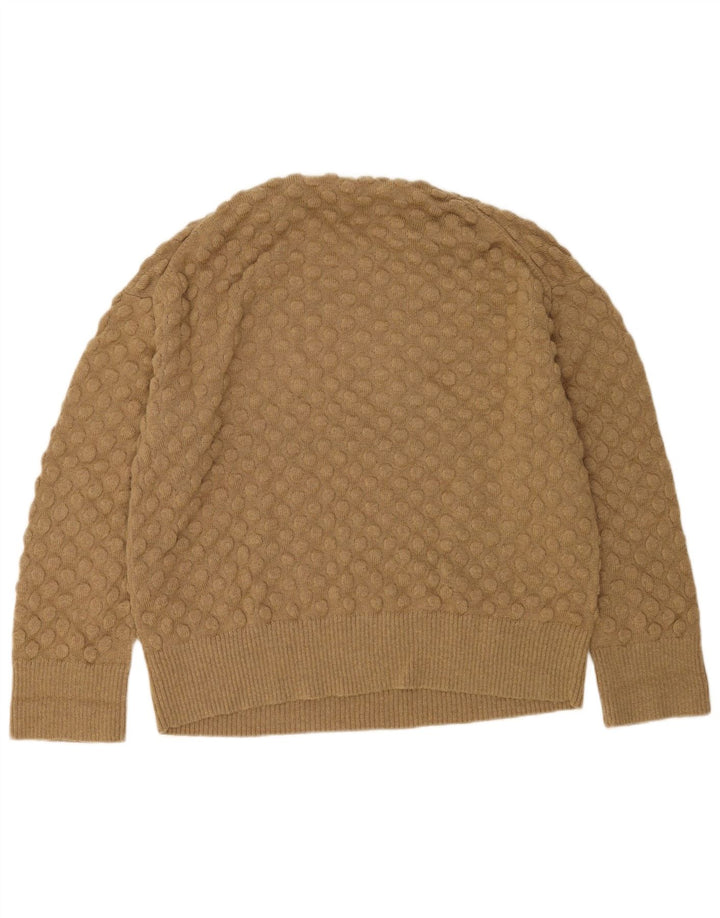 Cos Mens Crew Neck Jumper Sweater Medium Beige Wool