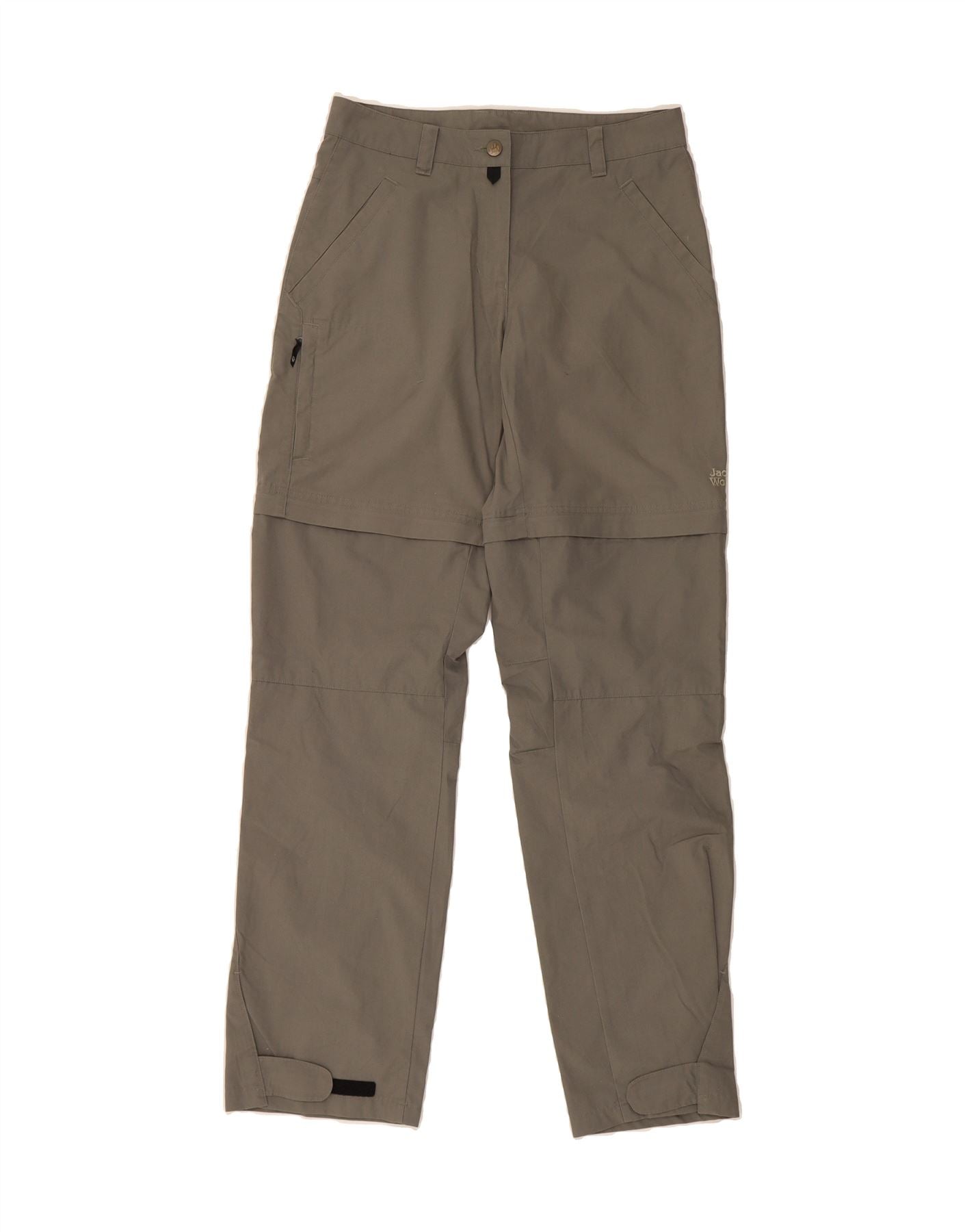 JACK WOLFSKIN Womens Tall Straight Cargo Trousers W31.5 L34 Grey Polyester Vintage Jack Wolfskin and Second-Hand Jack Wolfskin from Messina Hembry 