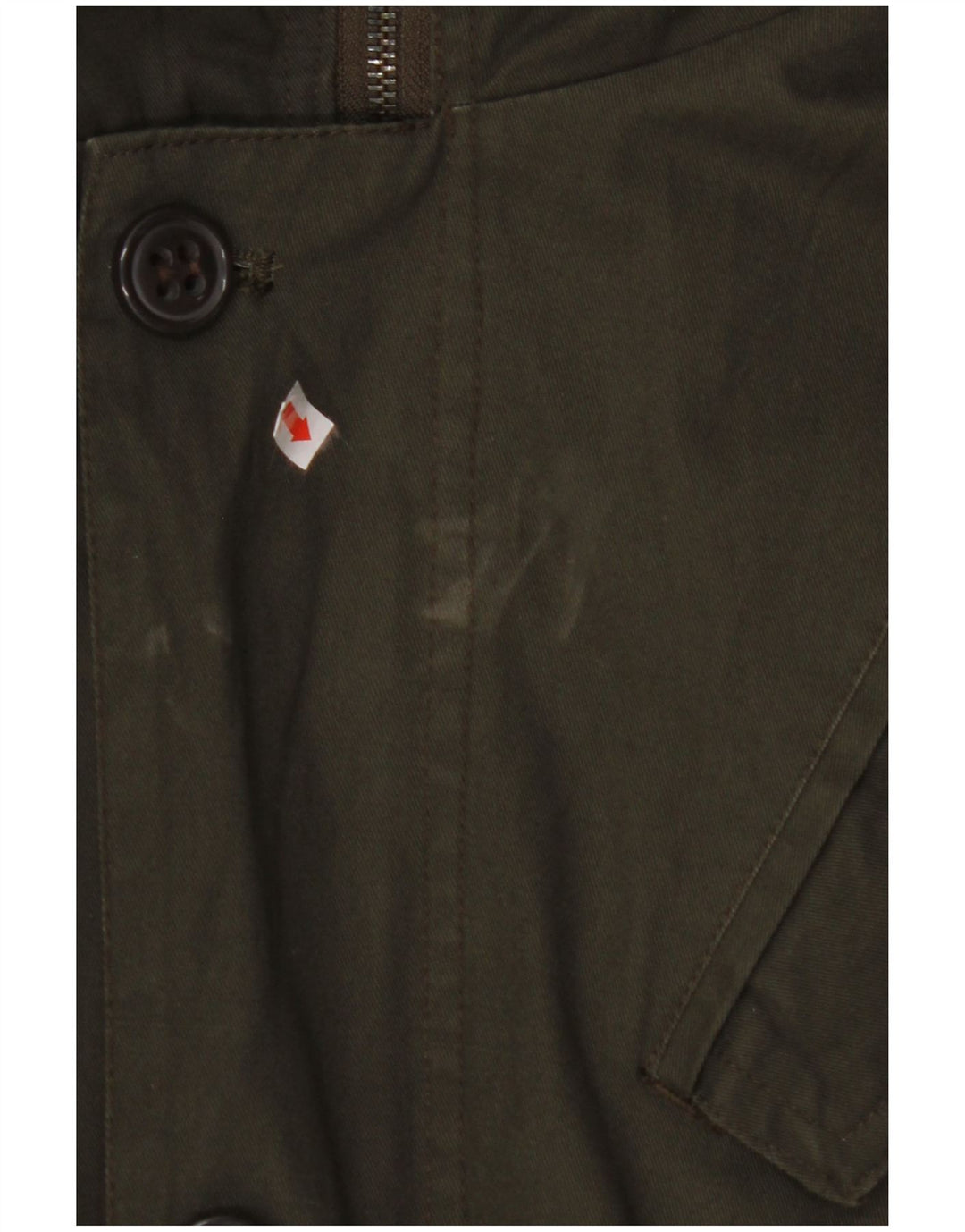 VINTAGE Mens Hooded Parka Jacket UK 40 Large Khaki Cotton