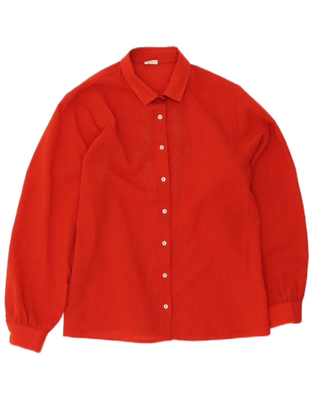 Primavera Firenze Womens Oversized Shirt Blouse US 4 Small Red Polyester