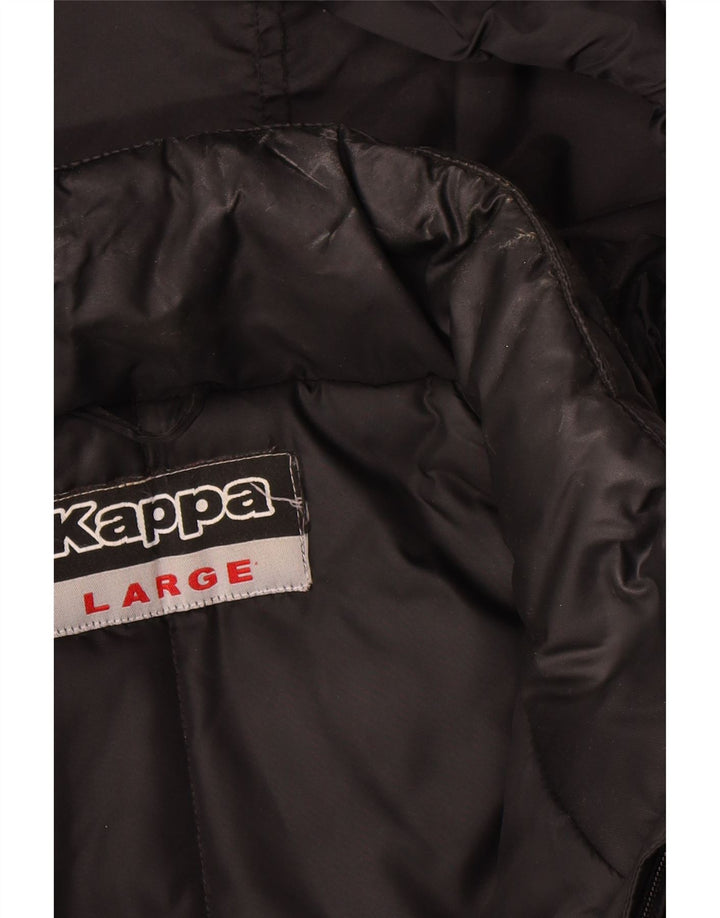 Kappa Mens Hooded Padded Jacket UK 40 Large Black Polyamide