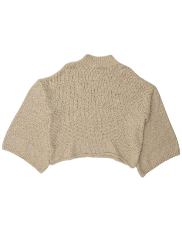 Topshop Womens Oversized Turtle Neck Jumper Sweater UK 8 Small Off White