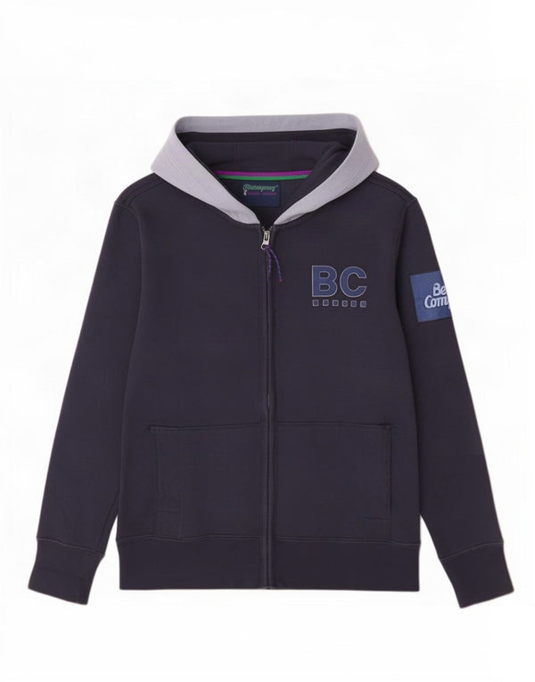 Best Company Boys Zip Hoodie Sweater 13-14 Years Navy Blue Colourblock