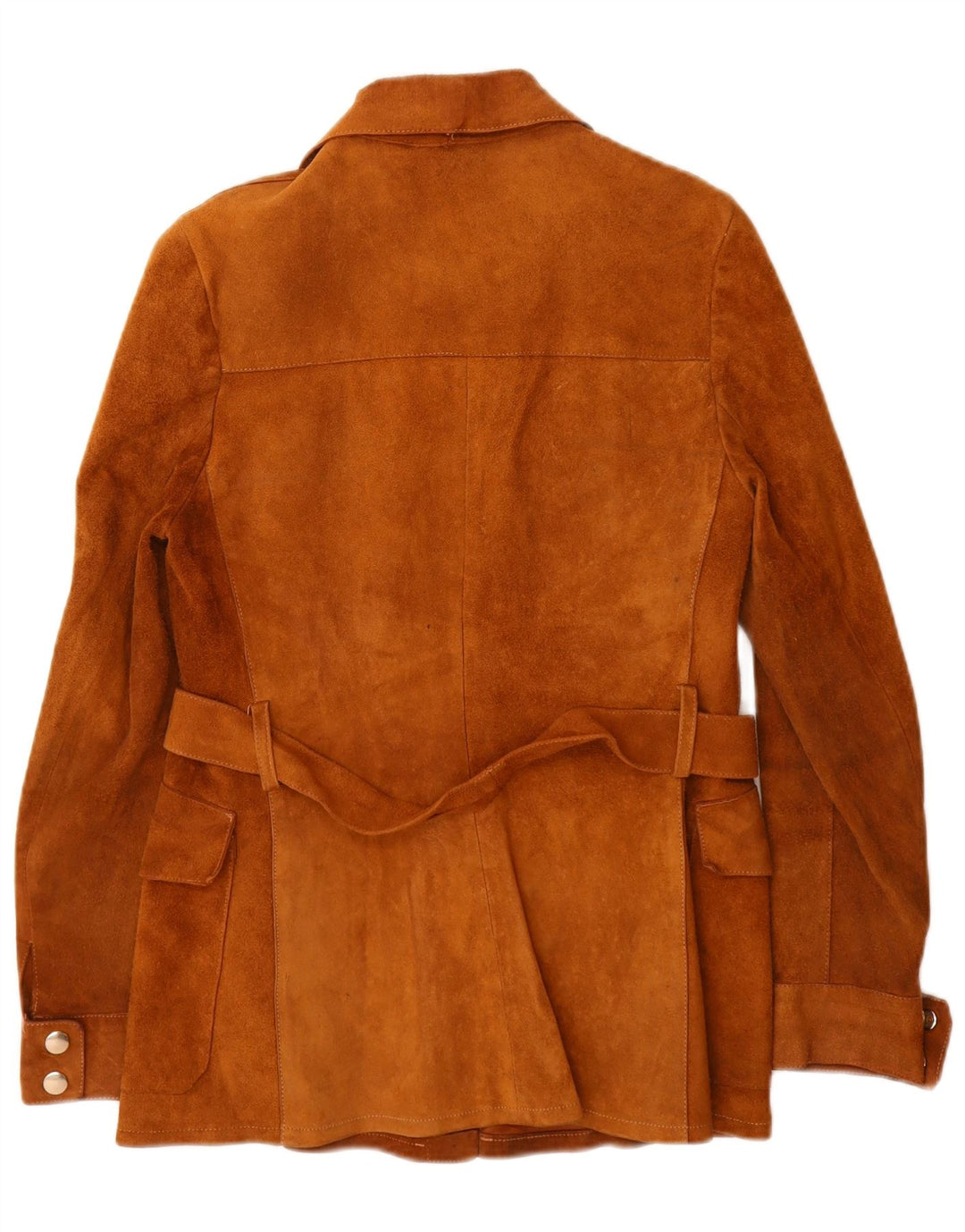 Vintage Womens Suede Jacket UK 10 Small Brown