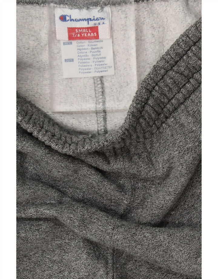 CHAMPION Boys Graphic Tracksuit Trousers 7-8 Years Small Grey Cotton Vintage Champion and Second-Hand Champion from Messina Hembry 