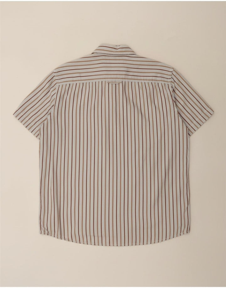 Camel Active Mens Short Sleeve Shirt XL Blue Striped Cotton