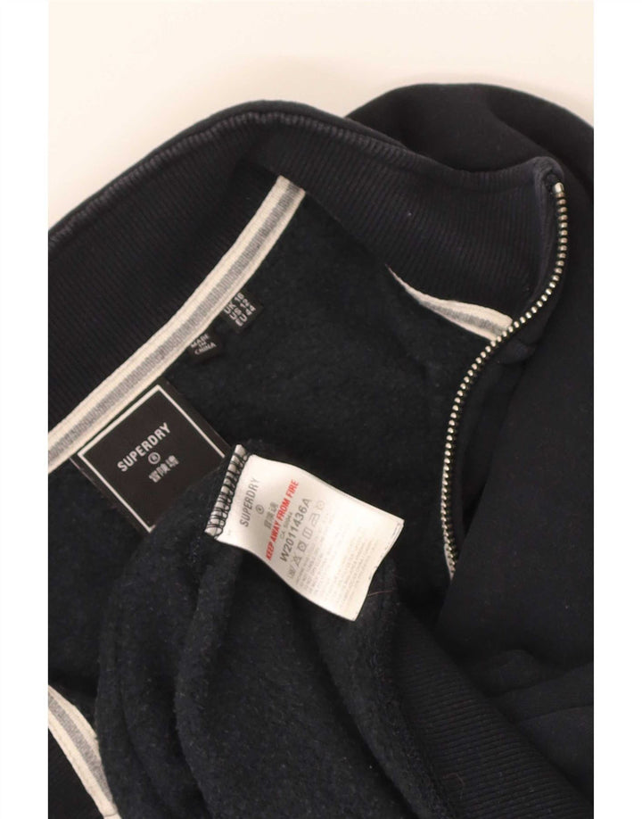 Superdry Womens Oversized Crop Sweatshirt Jumper UK 16 Large Navy Blue