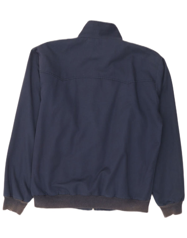 Three Stroke Mens Bomber Jacket UK 40 Large Navy Blue Cotton