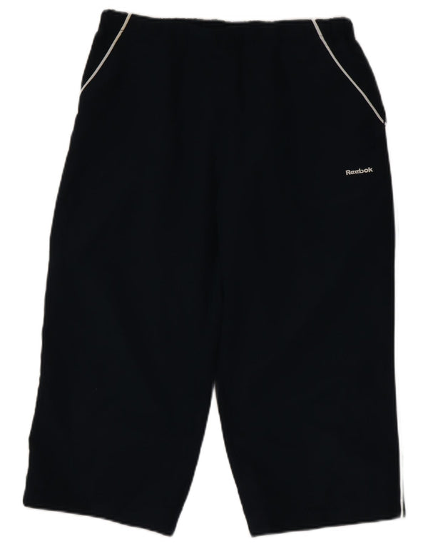 Reebok Womens Capri Tracksuit Trousers UK 14 Medium Navy Blue Polyester