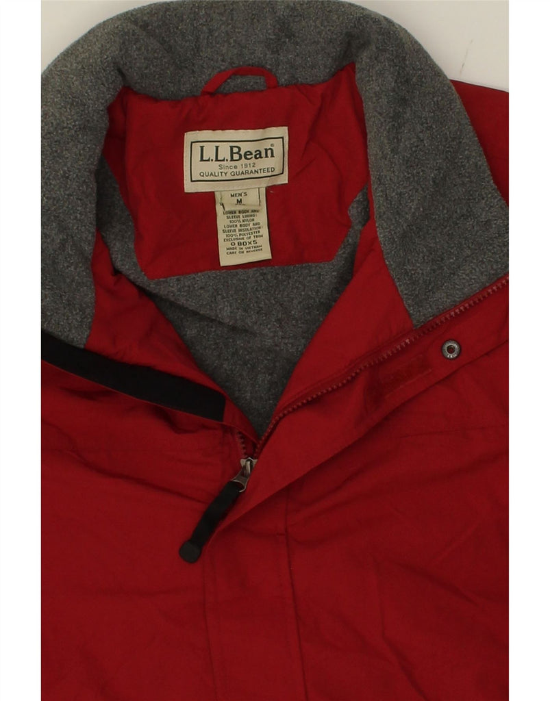 L.L.BEAN Mens Hooded Windbreaker Jacket UK 38 Medium Burgundy Nylon Vintage L.L.Bean and Second-Hand L.L.Bean from Messina Hembry 
