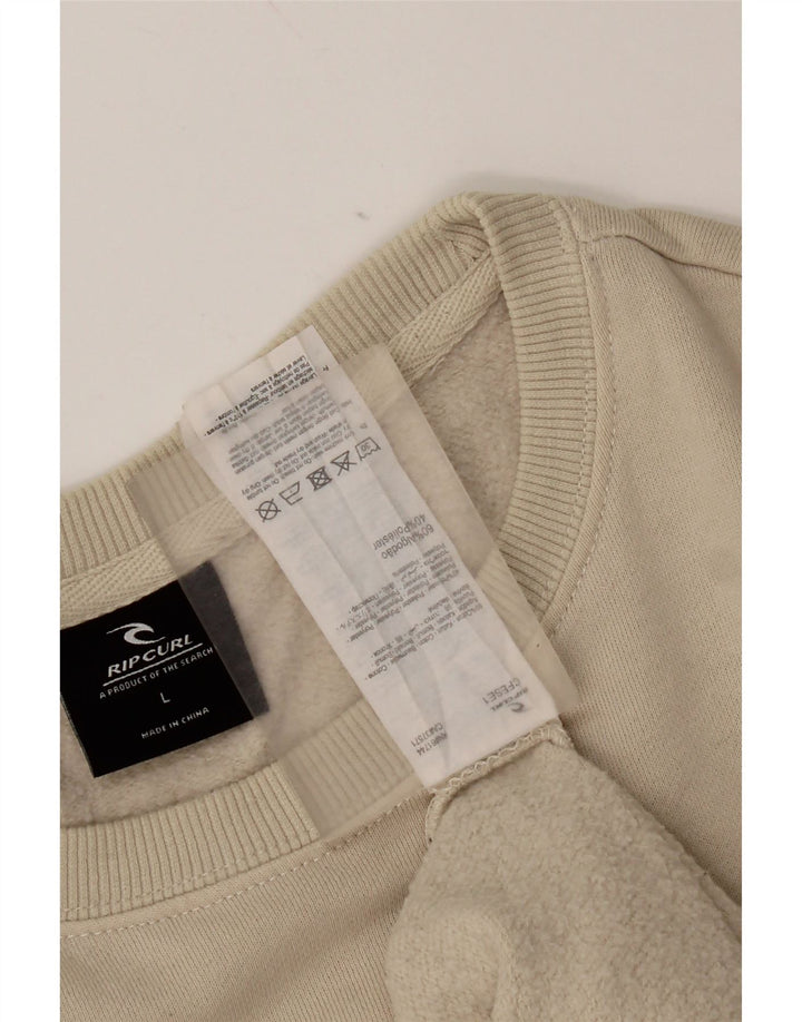 Rip Curl Mens Sweatshirt Jumper Large Beige Cotton