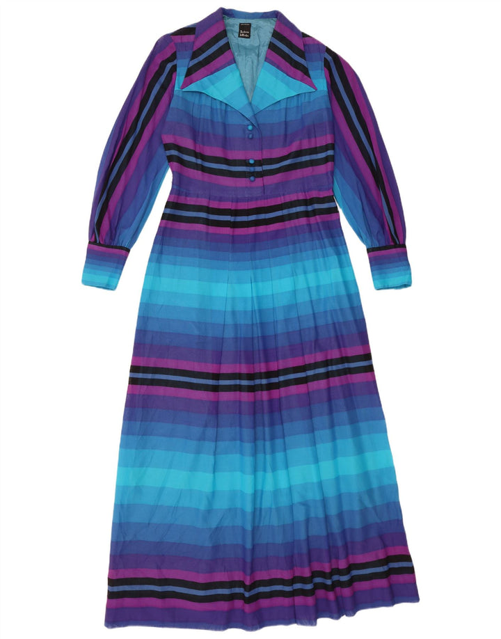 Barbara Womens Long Sleeve Maxi Dress UK 10 Small Multicoloured Striped