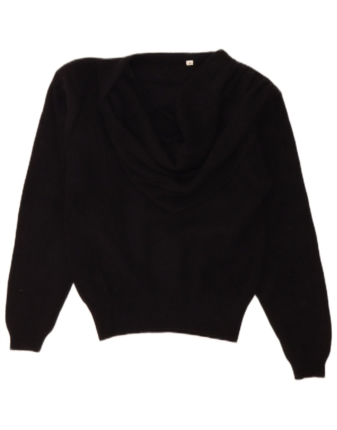 Vintage Womens V-Neck Jumper Sweater UK 10 Small Black