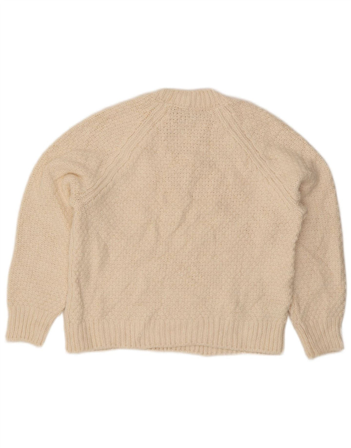 Marks & Spencer Womens Crew Neck Jumper Sweater UK 10 Small Off White
