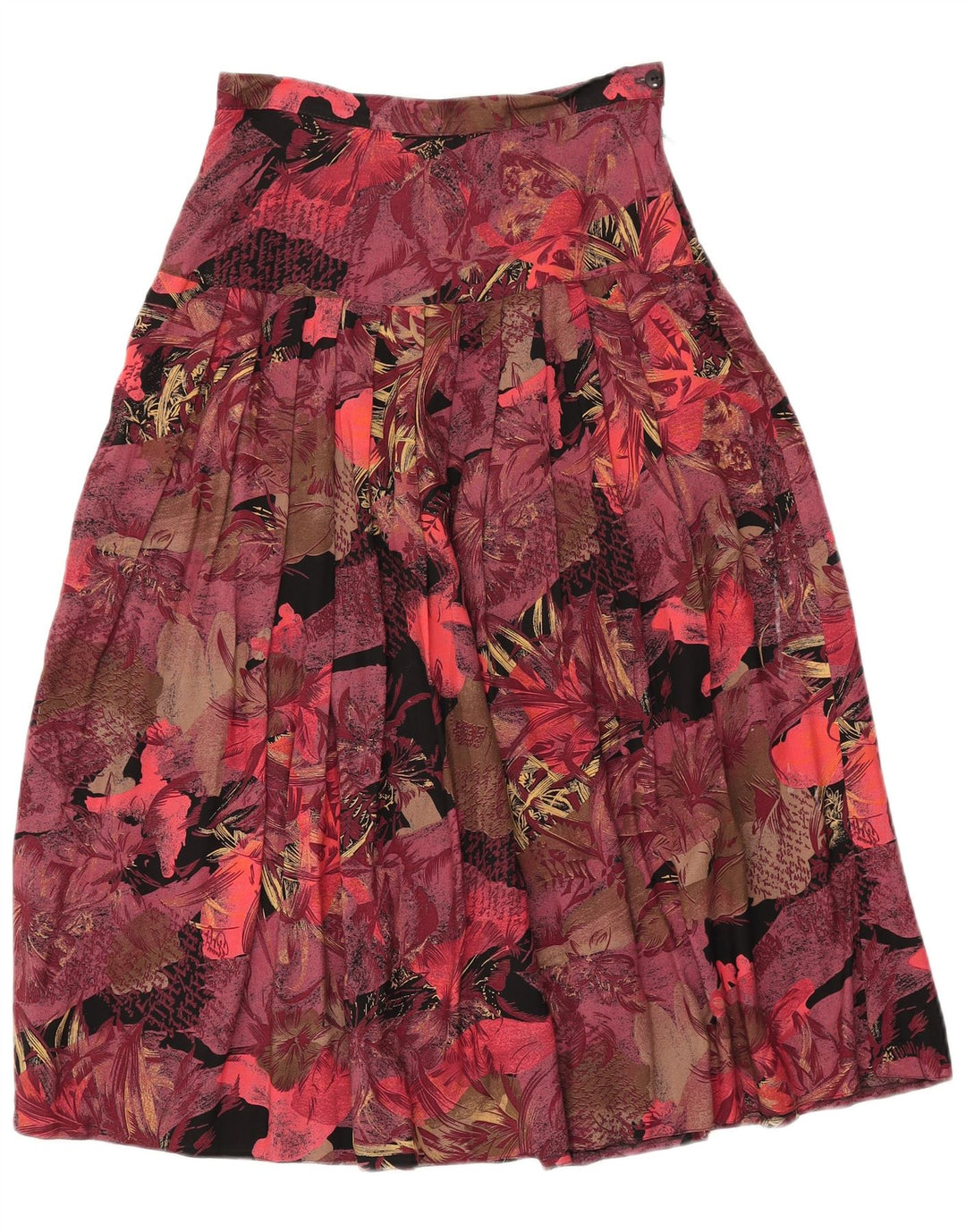 Vintage Womens 2 Piece Skirt Set UK 12 Medium W27 Burgundy Floral Retro