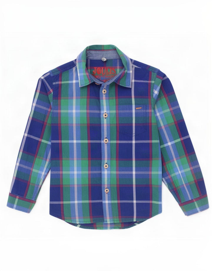 Joules Boys Shirt 4-5 Years Blue Check Cotton