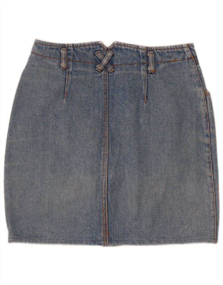 Vintage Womens Mini Denim Skirt W26 Small Blue