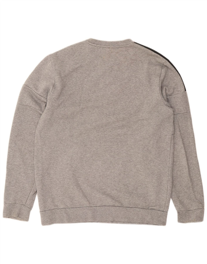 Adidas Mens Sweatshirt Jumper Large Grey Flecked Cotton