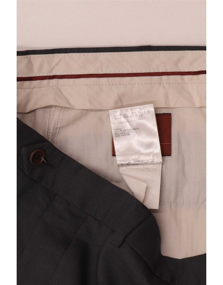 Marks & Spencer Mens Straight Suit Trousers W36 L29 Grey New Wool
