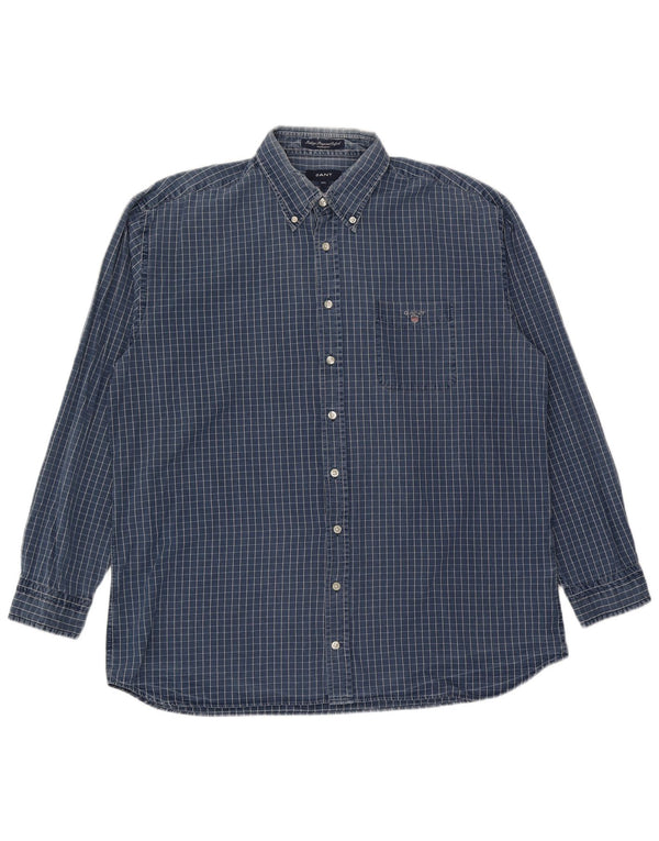 Gant Mens Regular Fit Shirt 2XL Blue Check Cotton