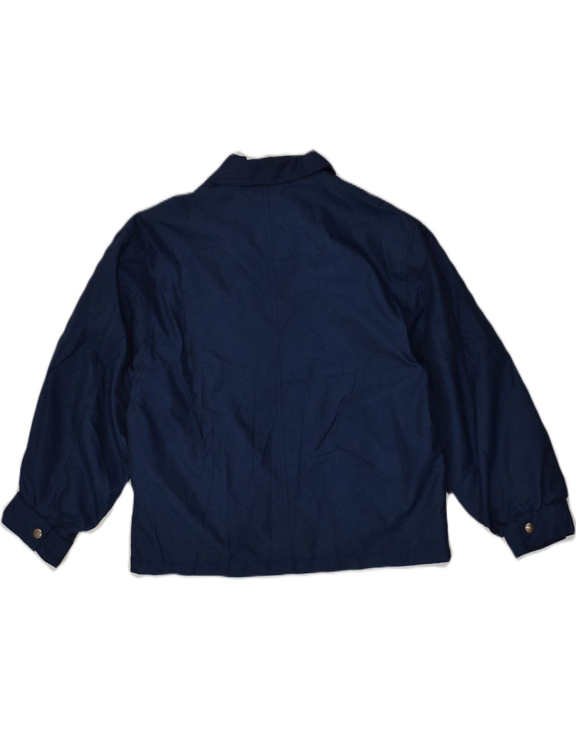 TRUSSARDI JUNIOR Girls Bomber Jacket 12-13 Years Navy Blue Polyester | Vintage Trussardi Junior | Thrift | Second-Hand Trussardi Junior | Used Clothing | Messina Hembry 