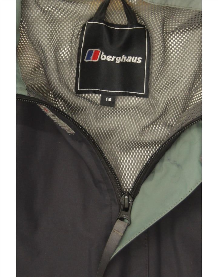 Berghaus Womens Hooded Rain Jacket UK 16 Large Navy Blue Polyamide