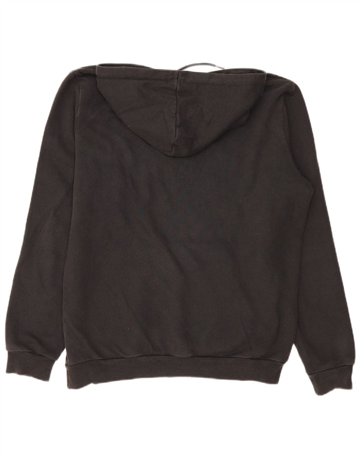 PUMA Womens Graphic Hoodie Jumper UK 14 Medium Black Cotton