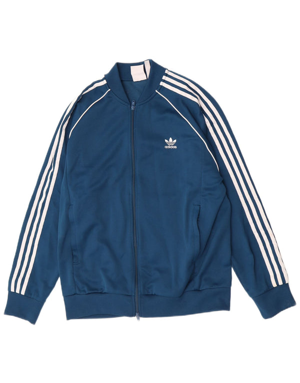 Adidas Mens Retro Tracksuit Top Jacket XL Blue Polyester Sports