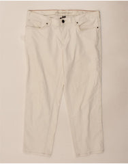 EDDIE BAUER Womens Boyfriend Fit Cropped Jeans US 12 Large W34 L25 White