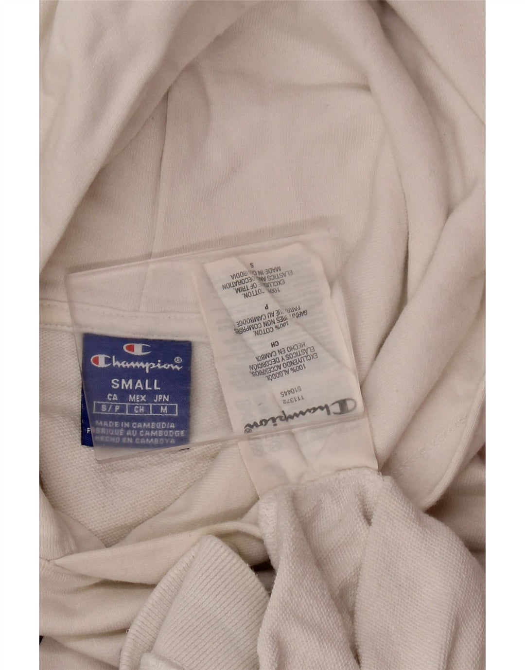 CHAMPION Womens Crop Graphic Short Sleeve Hoodie Jumper UK 10 Small White