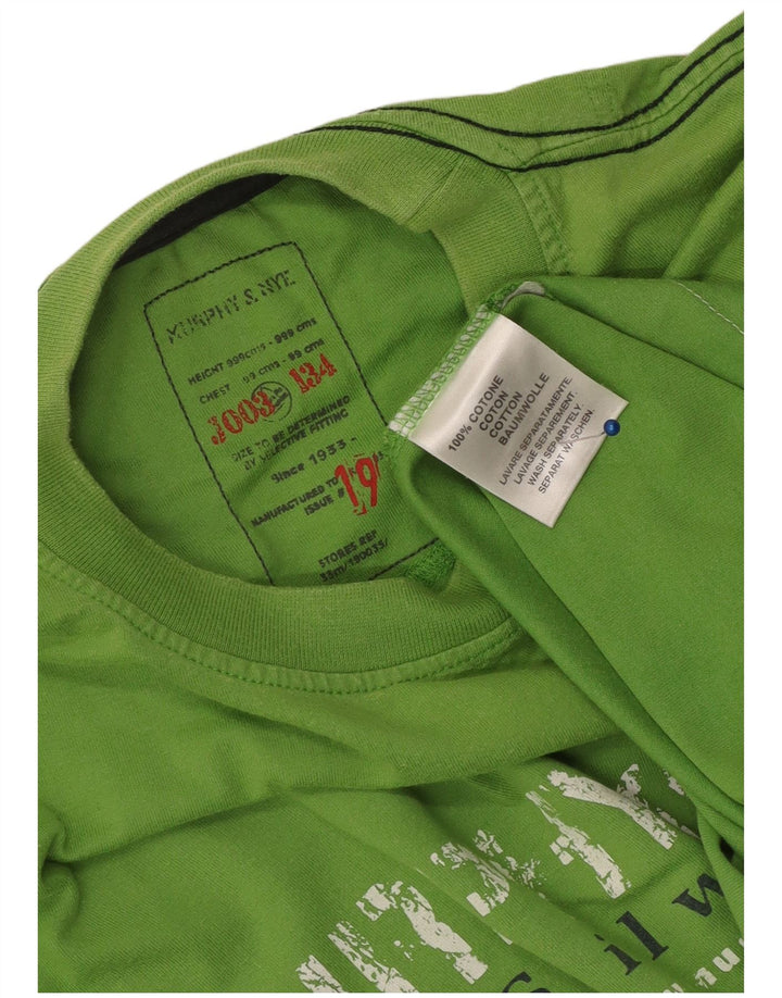 Murphy & Nye Mens Graphic T-Shirt Top Medium Green Cotton