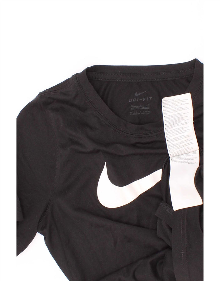 Nike Boys Dri Fit Graphic T-Shirt Top 10-11 Years Medium Black Polyester