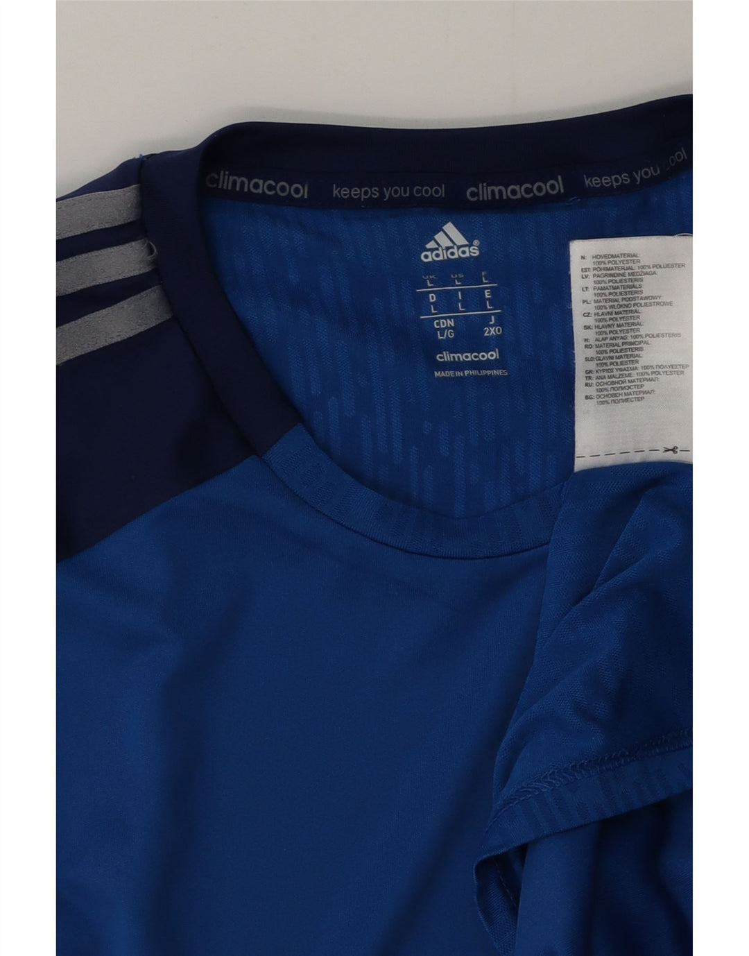 ADIDAS Mens Climacool Vest Top Large Blue Colourblock Polyester