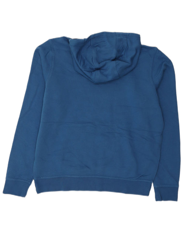 Nike Mens Hoodie Jumper Large Blue Cotton
