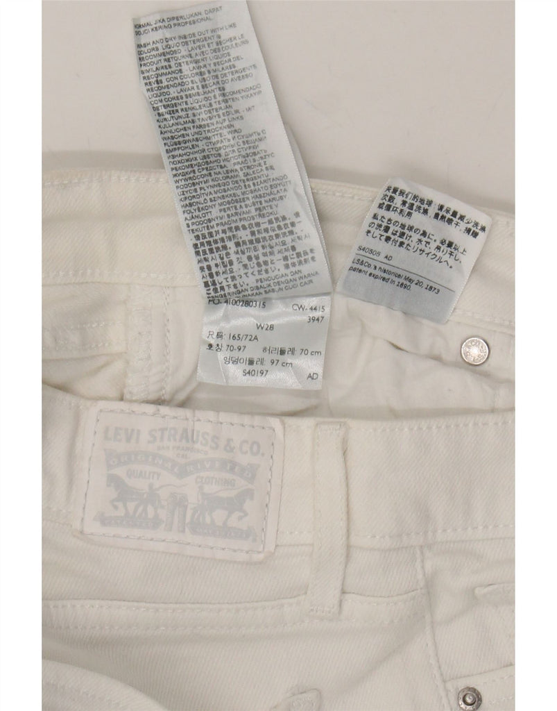 LEVI'S Womens 712 Crop Slim Jeans W28 L25 White Cotton Vintage Levi's and Second-Hand Levi's from Messina Hembry 