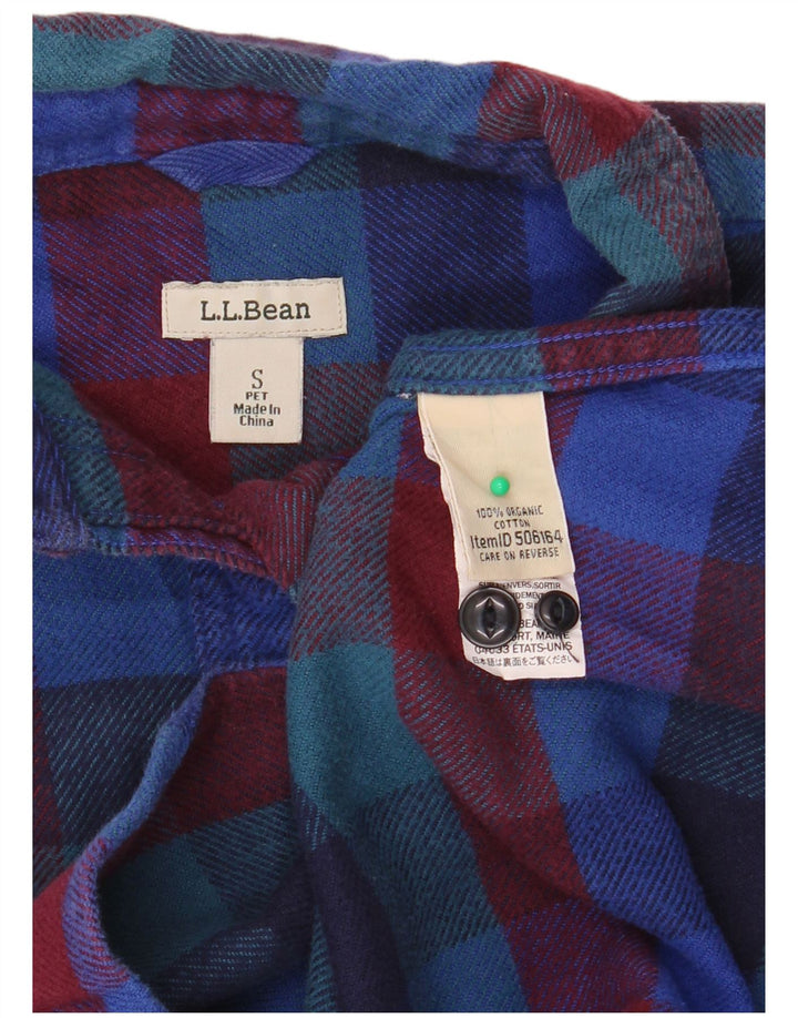 L.L.BEAN Womens Oversized Flannel Shirt UK 10 Small Multicoloured Plaid