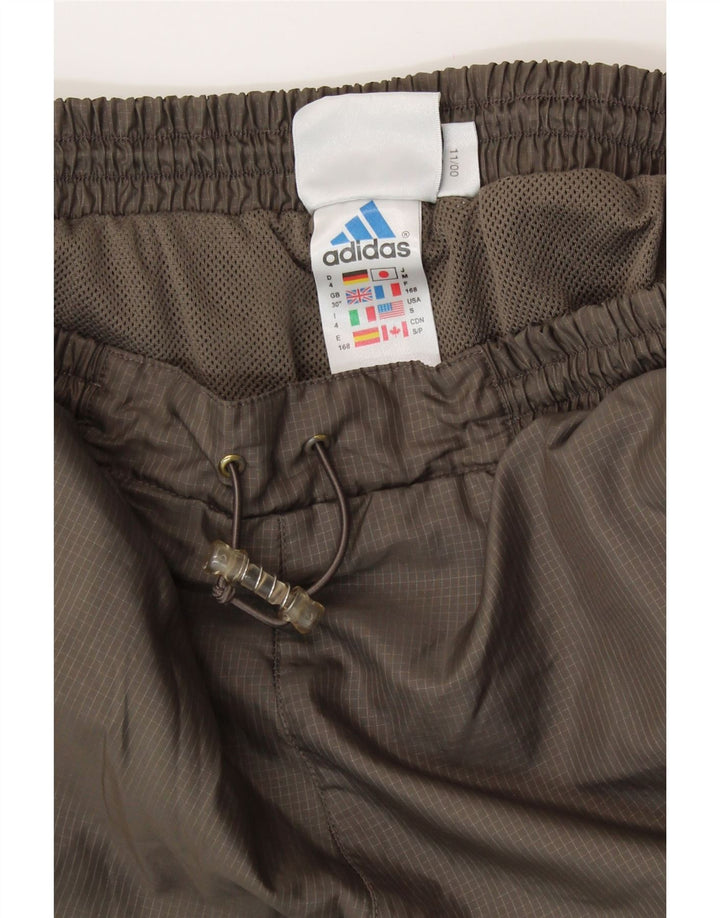 ADIDAS Womens Tracksuit Trousers UK 14 Medium  Brown Check Polyester