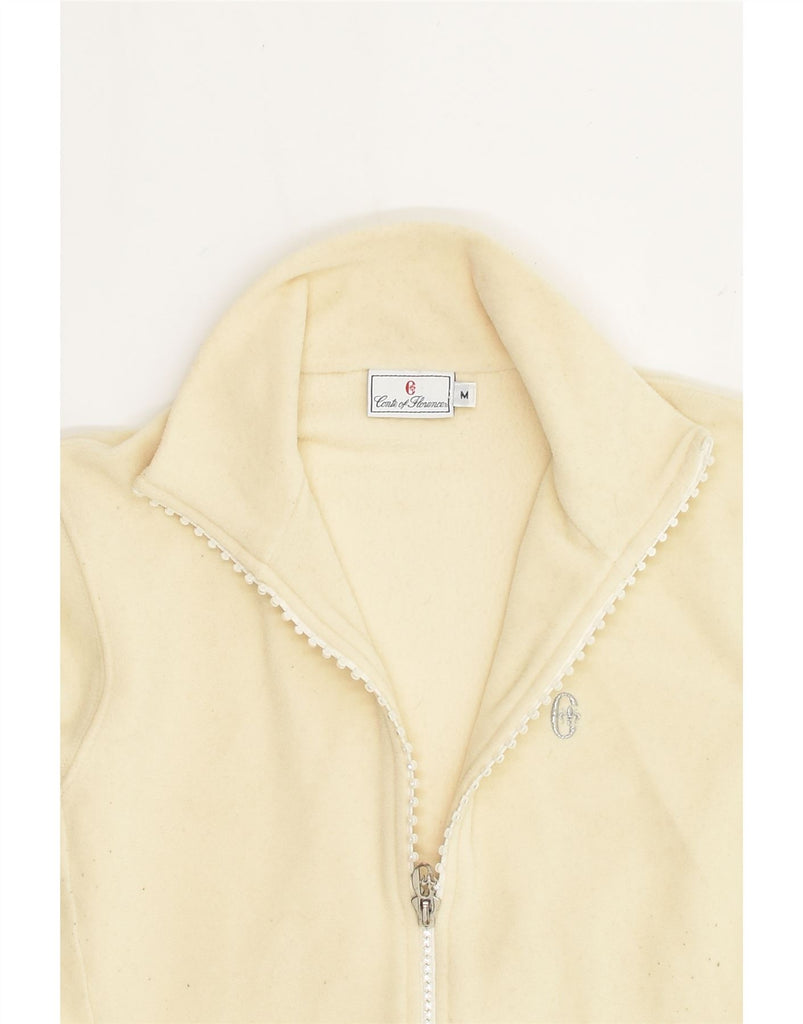 CONTE OF FLORENCE Womens Fleece Jacket UK 12 Medium Beige | Vintage Conte of Florence | Thrift | Second-Hand Conte of Florence | Used Clothing | Messina Hembry 