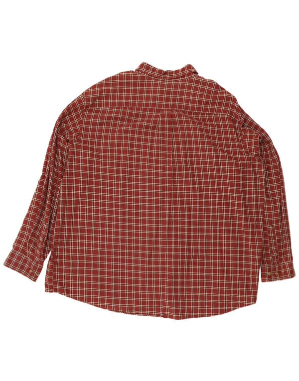 L.L.Bean Mens Loose Fit Flannel Shirt 2XL Red Check Cotton