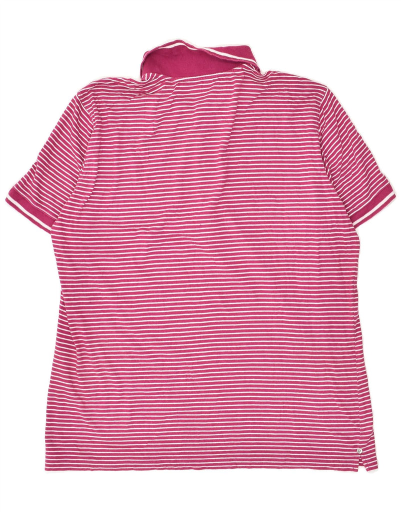 LIU JO Womens Polo Shirt IT 54 2XL Pink Striped Cotton | Vintage Liu Jo | Thrift | Second-Hand Liu Jo | Used Clothing | Messina Hembry 